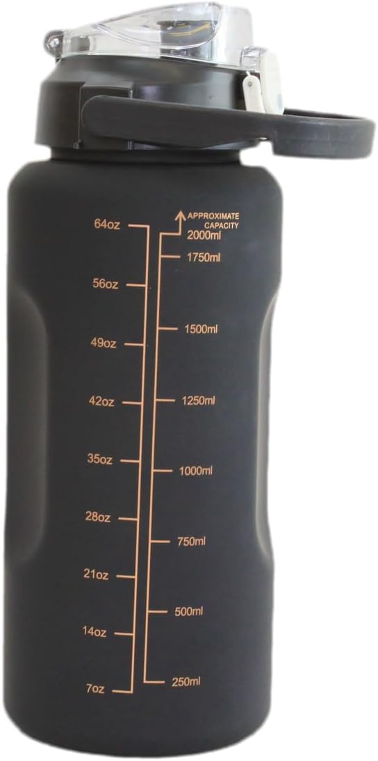 HappyDeals 3Pcs Black Motivational Water Bottles